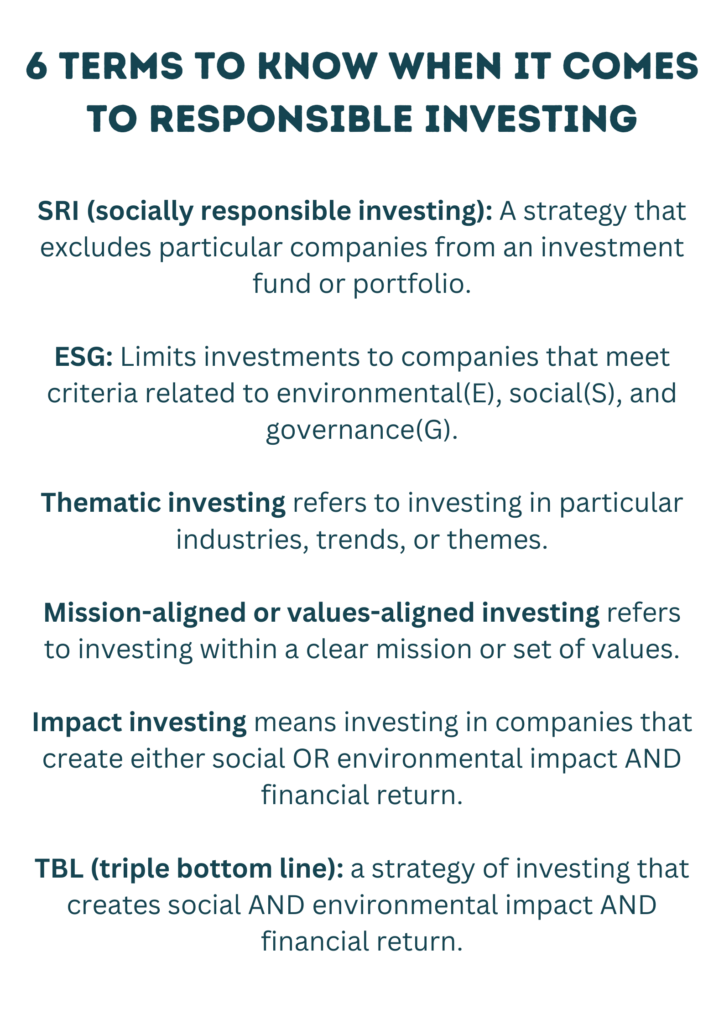 6 Terms to Know When it comes to Responsible Investing